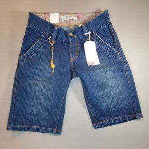 LEVI'S 504 Slouch Bermuda Denim Shorts Size 3 EXCELLENT NEW